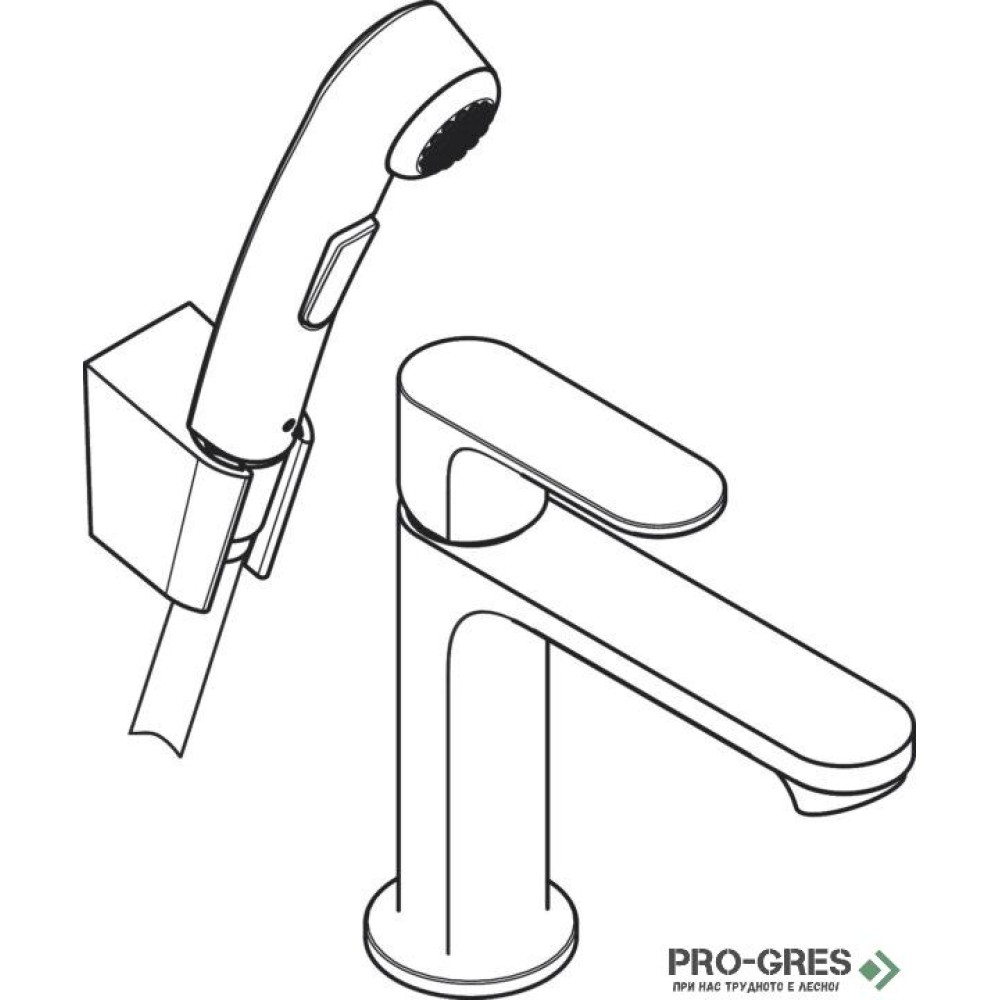 Смесител за мивка, с хигиенен душ REBRIS S, черен мат, Hansgrohe 72215670