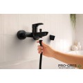 Смесител за вана/душ стенен, REBRIS S, черен мат, Hansgrohe 72440670