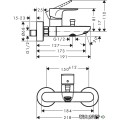 Смесител за вана/душ стенен, REBRIS S, черен мат, Hansgrohe 72440670