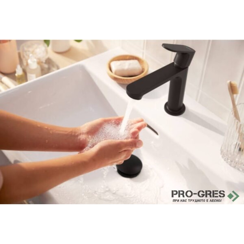 Смесител за мивка стоящ, REBRIS S 110 CoolStart, черен мат, Hansgrohe 72519670