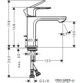 Смесител за мивка стоящ, REBRIS S 110 CoolStart, черен мат, Hansgrohe 72519670