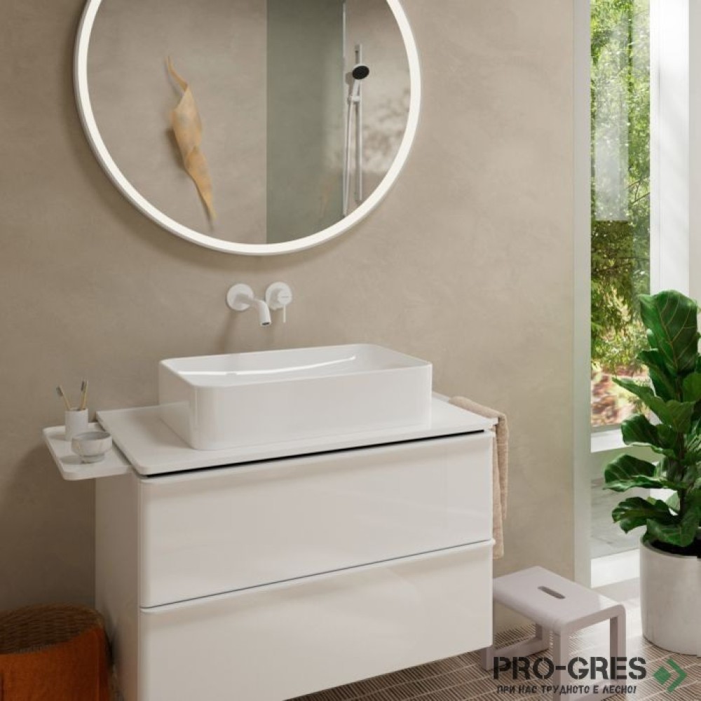 Смесител за мивка вграден, TECTURIS S 110 EcoSmart+, бял мат, Hansgrohe 73351700