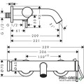Смесител за вана/душ стенен, TECTURIS S, хром, Hansgrohe 73422000