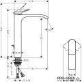 Смесител за мивка стоящ, Vivenis висок, черен мат, Hansgrohe 75040670