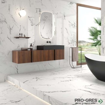 Плочки за баня ITT Ceramic Calacatta Black 29.5×90 см