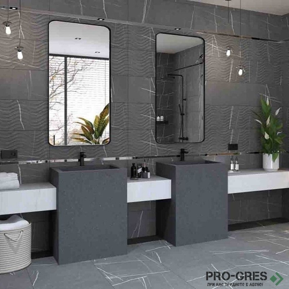 Плочки за баня ITT Ceramic Kairos Graphite 29.5×90 см Плочки за баня ITT Ceramic Kairos Graphite 29.5×90 см