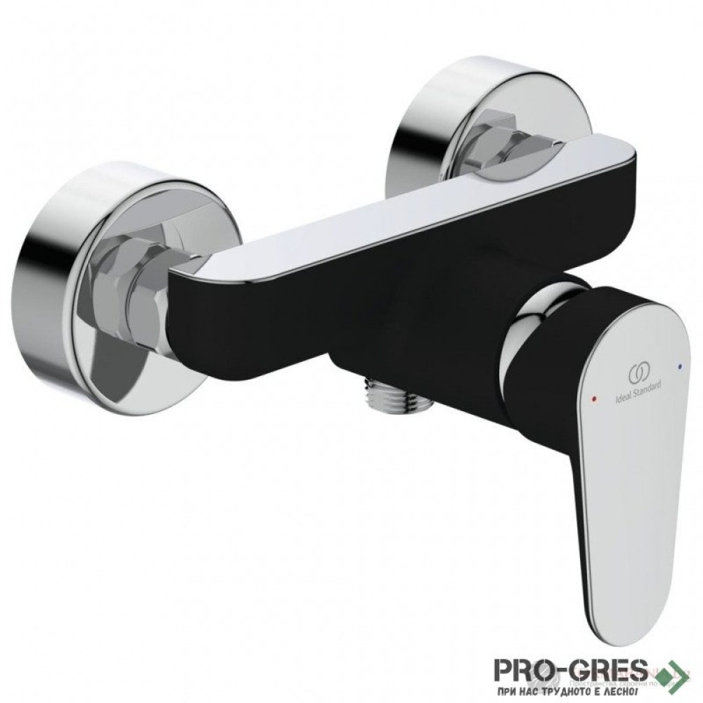 Смесител стенен за душ, черен мат/хром, Tyria Ideal Standart BC156HS