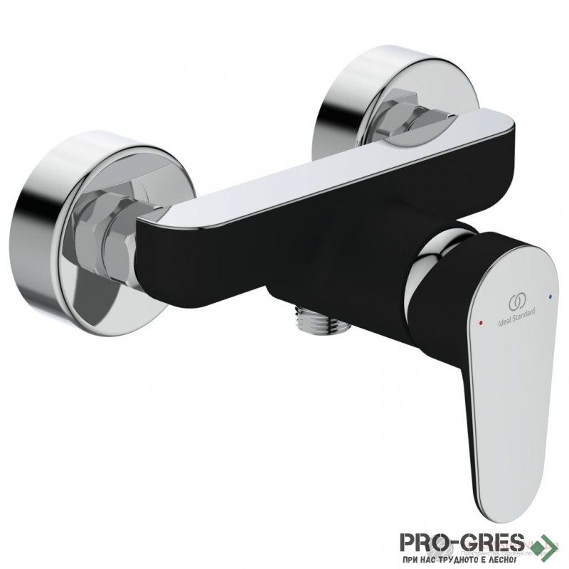 Смесител стенен за душ, черен мат/хром, Tyria Ideal Standart BC156HS