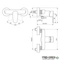 Смесител стенен за душ, черен мат/хром, Tyria Ideal Standart BC156HS