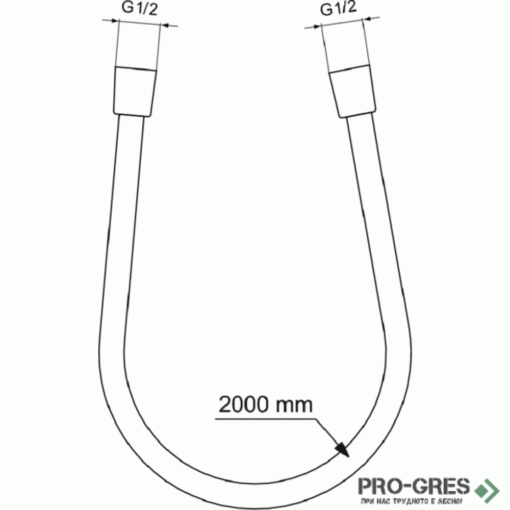 Шлаух за ръчен душ 2000 mm Ideal Standart Idealflex BE200AA