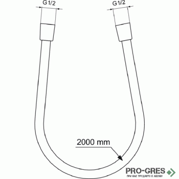Шлаух за ръчен душ,силиконов 2000 mm Ideal Standart Idealflex BE200AA