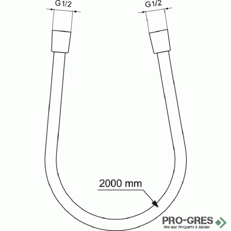 Шлаух за ръчен душ 2000 mm Ideal Standart Idealflex BE200AA