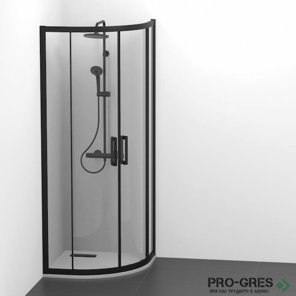 Душ кабина овална  Connect 2 черен мат100x100cm, Ideal Standart, K9252V3