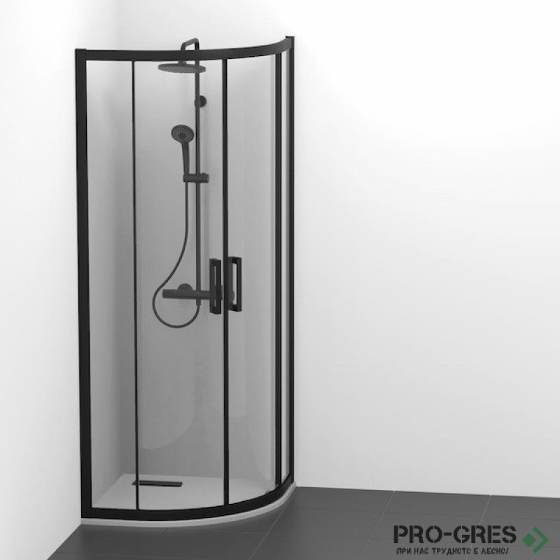 Душ кабина овална  Connect 2 черен мат100x100cm, Ideal Standart, K9252V3