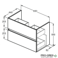 Шкаф за мивка с две чекмеджета 80cm Ideal Standart Eurovit+ R0263WG