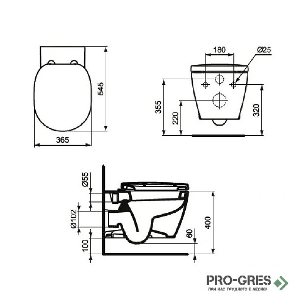 WC комплект за вграждане Ideal Standart Connect R052601