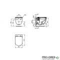 Комплект структура за вграждане с конзолна тоалетна Tesi Rimless+Ideal Standart R059501,бутон по избор