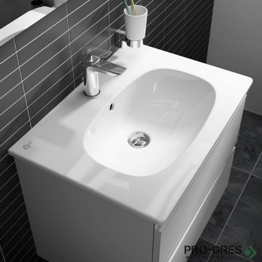 Мивка за мебел с отвор за смесител и преливник 63cm Ideal Standart Tesi T351001
