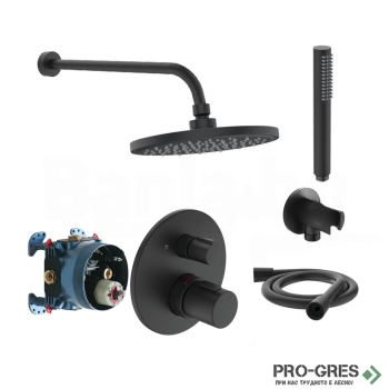 Душ комплект смесител за вгржадене с аксесоари ,черен мат Ideal Standart Ceratherm T100 A7573XG