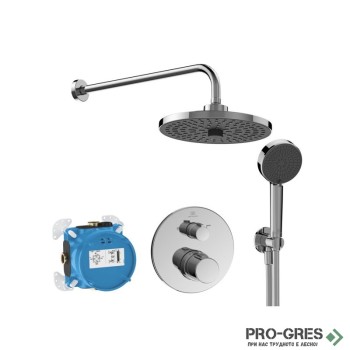 Комплект термостатен душ за вграждане, хром IDEAL STANDARD CERATHERM T100 ALU+ A7671AA
