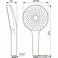 Ръчен душ Ø130 mm, 1 функция, 8 l/min Idealrain Solos,Ideal Standart, A7895AA