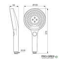 Ръчен душ Ø130 mm, 3 функции, 8 l/min, Idealrain Solos,Ideal Standart,A7896AA