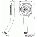 Ръчен душ 100 mm, 3 функции, 8 l/min, Idealrain Cube,Ideal Standart,B0003AA