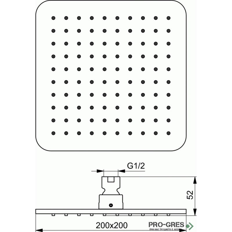Душ глава квадратна Idealrain Cube M1 200x200 mm, Ideal Standart, B0024XG