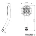Ръчен душ Ø100 mm, 3 функции, 8 l/min,Fresh Ideal Standart B0827AA