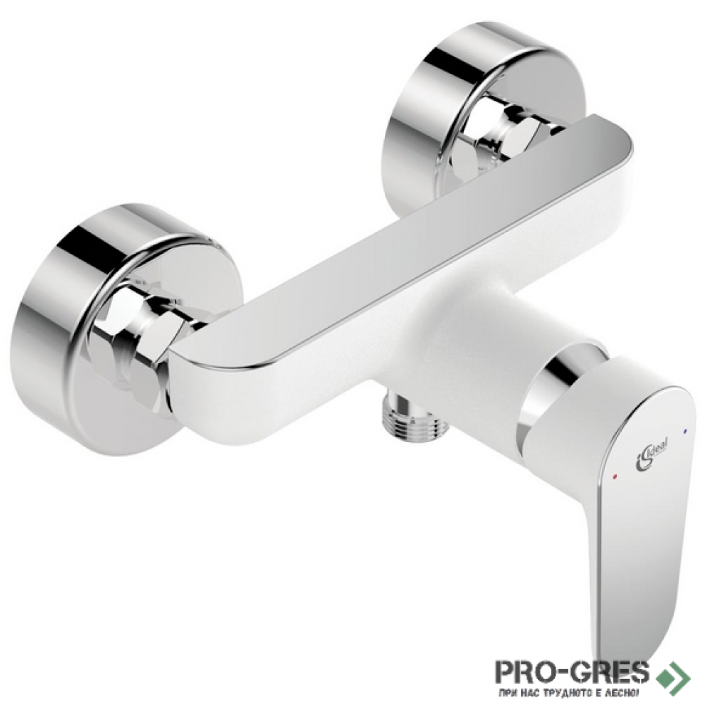 Смесител стенен за душ, бял мат/хром Tyria Ideal Standart BC156HO