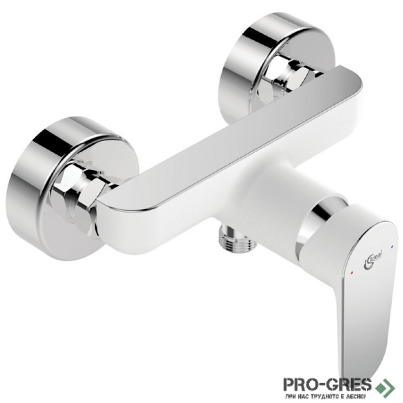 Смесител стенен за душ, бял мат/хром Tyria Ideal Standart BC156HO