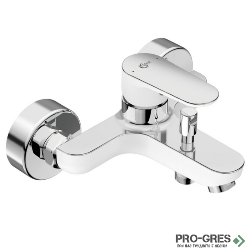 Смесител стенен за душ, бял мат/хром, Tyria Ideal Standart BC157HO