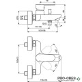 Смесител стенен за вана/душ, черен мат/хром, Tyria Ideal Standart BC157HS