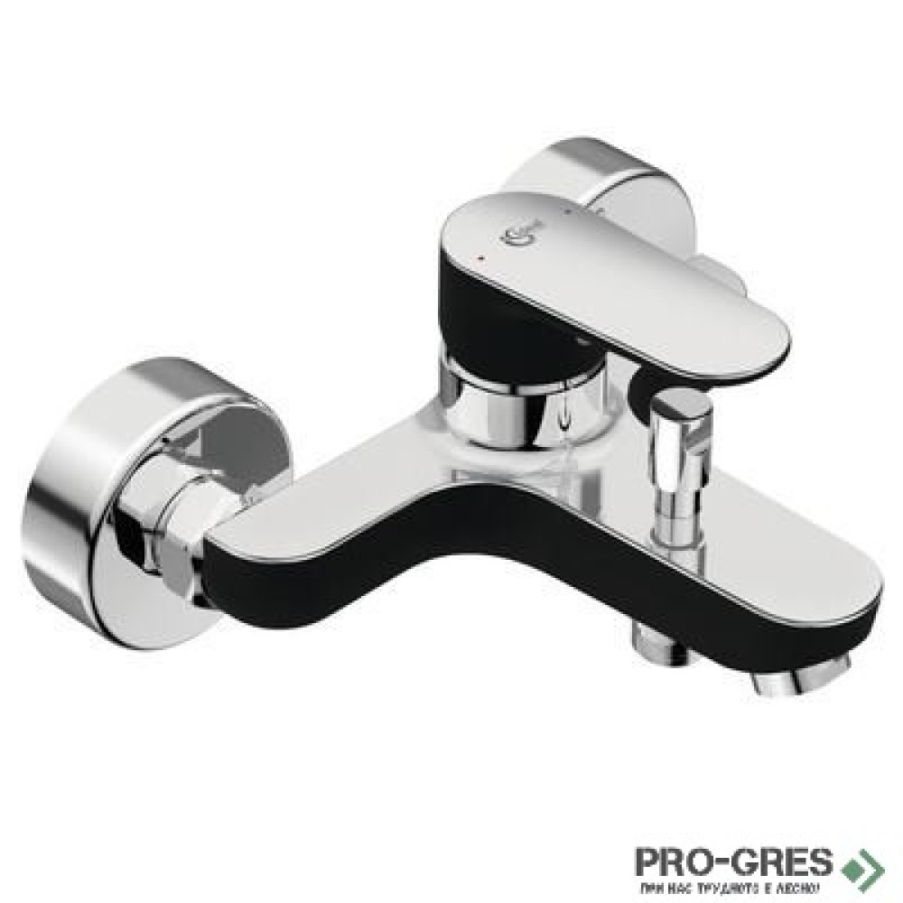 Смесител стенен за вана/душ, черен мат/хром, Tyria Ideal Standart BC157HS