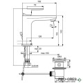 Смесител за умивалник, 5 l/min с метален изпразнител, черен мат/хром Tyria Ideal Standart BC159HS