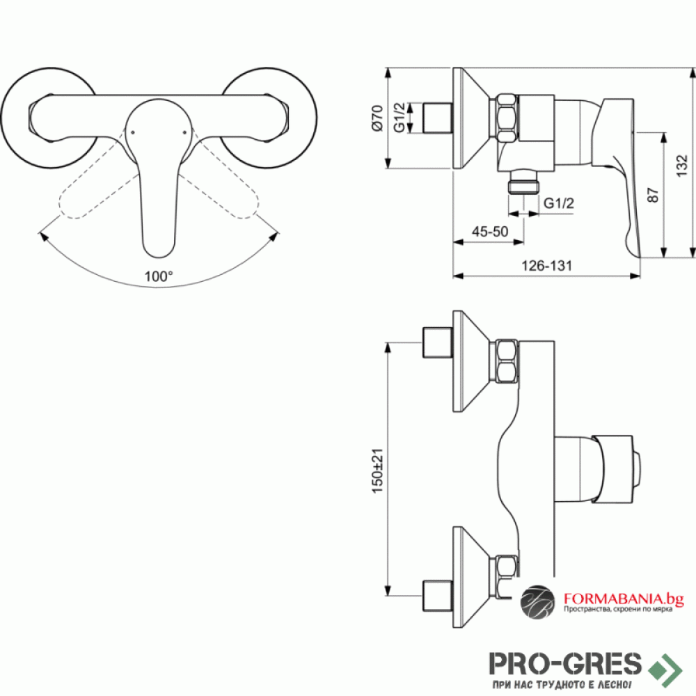 Смесител за душ Alpha Ideal Standart BC488AA