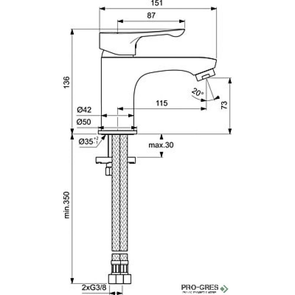 Смесител за умивалник Alpha, Ideal Standart, BC552AA