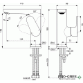 Смесител за мивка с висок лят чучур без изпразнител H155 Ideal Standart BC555XG