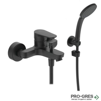 Стенен смесител за вана/душ с аксесоари черен мат Ideal Standart Cerafine O BC706XG
