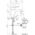 Смесител за умивалник H80 с метален изпразнител, 3,8 l/min Cerabase, Ideal Standart, BC833AA