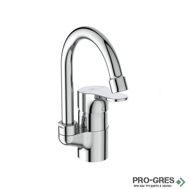 Смесител за умивалник с висок тръбен чучур с Click изпразнител, 5 l/min Cerabase, Ideal Standart, BC835AA