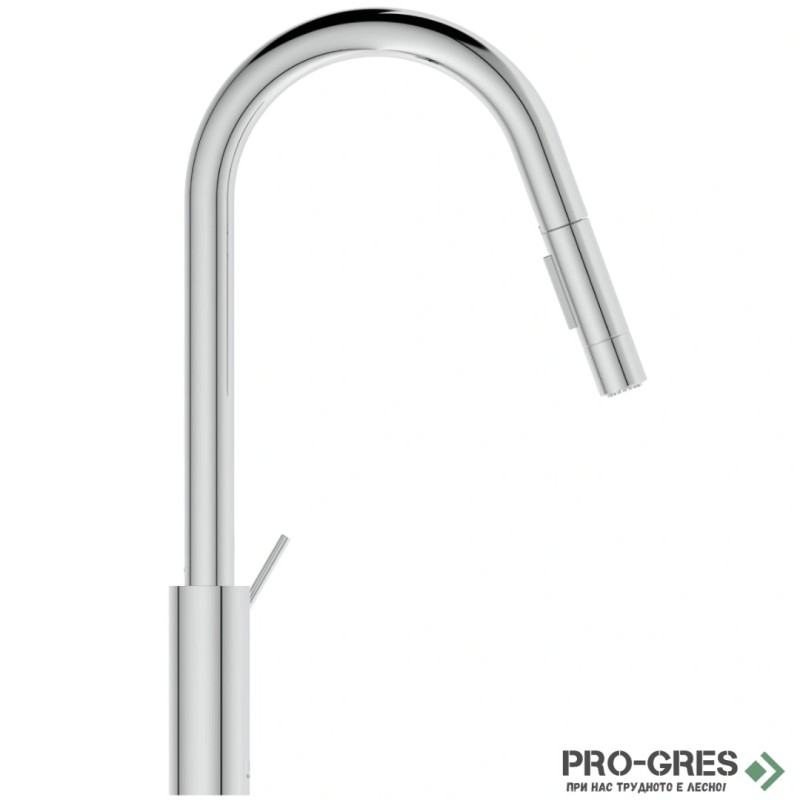 Смесител за кухня с висок, тръбен, изтеглящ чучур,хром Ideal Standard BD416AA