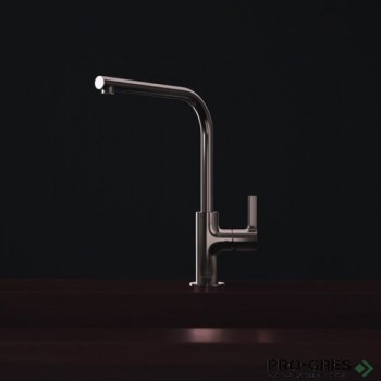 Смесител за кухня с висок подвижен L чучур 360, матирано сребро IDEAL STANDARD GUSTO BD418GN Смесител за кухня с висок подвижен L чучур 360, матирано сребро IDEAL STANDARD GUSTO BD418GN