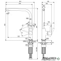Смесител за кухня с висок подвижен L чучур 360, розов залез IDEAL STANDARD GUSTO BD418J4