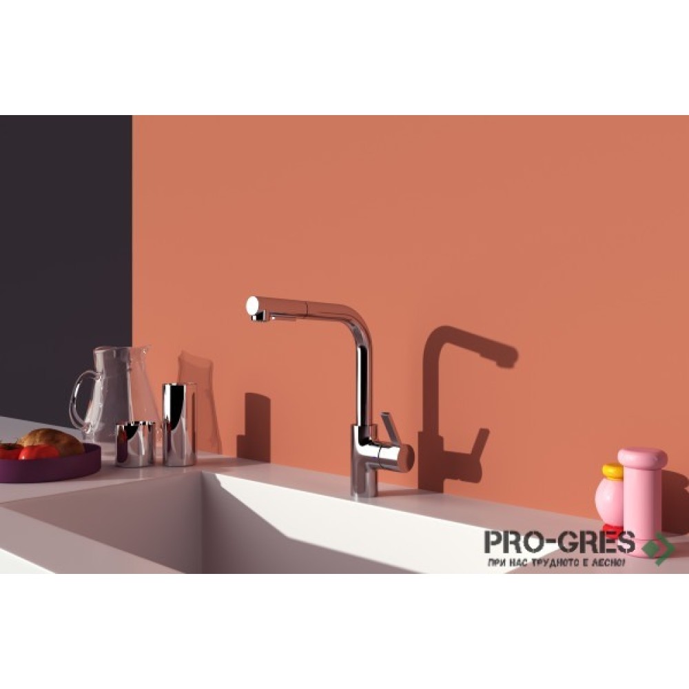 Смесител за кухня с висок, тръбен, изтеглящ се чучур Ideal Standard BD420AA