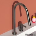 Смесител за кухня с висок тръбен чучур,дву дупков,магнитно сив Gusto Ideal Standard BD422A5