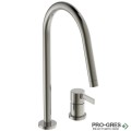 Смесител за кухня с висок тръбен чучур,дву дупков,сребро мат Gusto Ideal Standard BD422GN