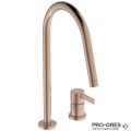 Смесител за кухня с висок тръбен чучур,дву дупков,матирана мед Gusto Ideal Standard BD422J4