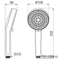 Ръчен душ Ø100 mm, 2 функции, 8 l/min, Idealrain Alu+, Ideal Standart, BD580AA