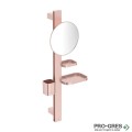 ALU+ окачване 700 mm с аксесоари (увеличително огледало x3, 200 mm, полица, сапуниера и чаша), цвят розе BD589RO